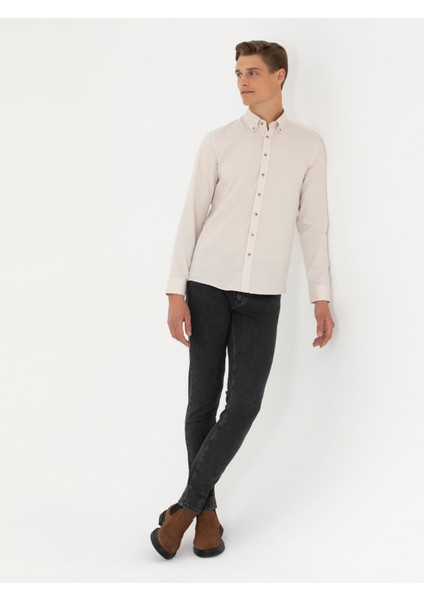 Erkek Bej Slim Fit %100 Pamuk Oxford Gömlek 50270162-VR011 modelleri