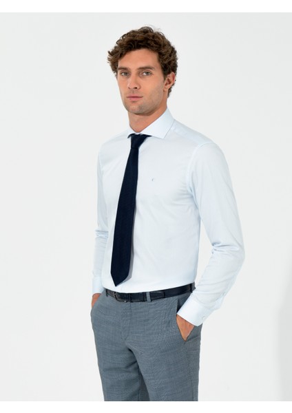 Erkek Açık Mavi Modern Fit Uzun Kollu Basic Gömlek 50261221-VR003