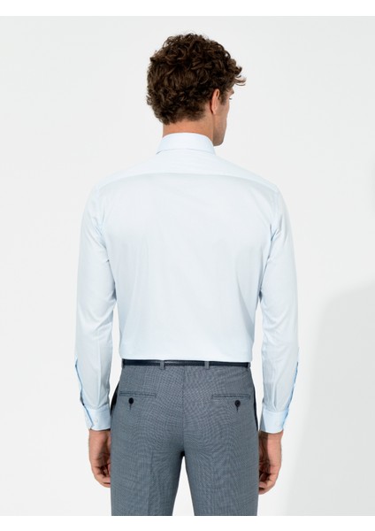 Erkek Açık Mavi Modern Fit Uzun Kollu Basic Gömlek 50261221-VR003