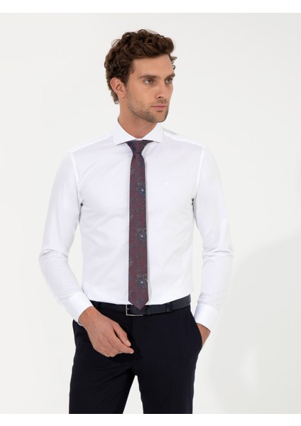 Erkek Beyaz Slim Fit Uzun Kollu Basic Gömlek 50259831-VR013 fırsatları
