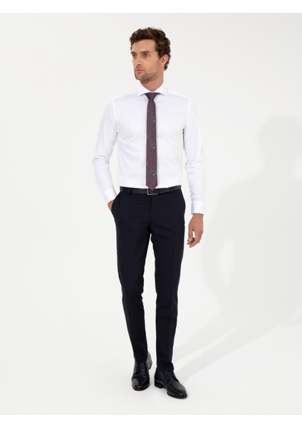 Erkek Beyaz Slim Fit Uzun Kollu Basic Gömlek 50259831-VR013