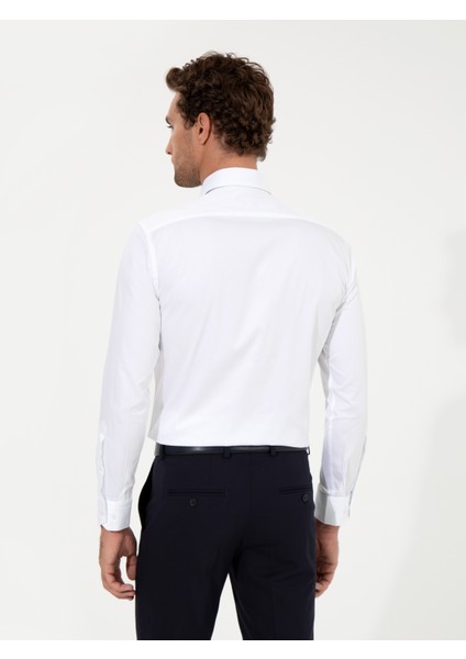 Erkek Beyaz Slim Fit Uzun Kollu Basic Gömlek 50259831-VR013 fiyatları