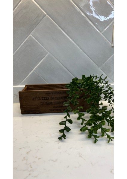 Ahşap Mutfak Düzenleyici, Ahşap Dekorasyon Kutu/yapay Okaliptüs Çiçek