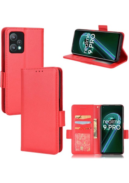 Realme 9 Pro Manyetik Yan Toka Pu Deri Kart Yuvaları Tutucu Için Kılıf (Yurt Dışından) modelleri