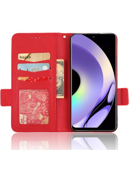 Realme 10 Pro 5g Için Kılıf Manyetik Pu Deri Cüzdan Yan Toka Kartı (Yurt Dışından)