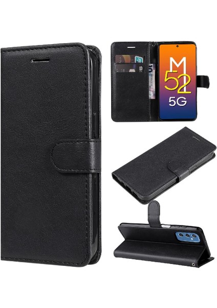 Samsung Galaxy M52 5g Için Flip Case Kart Yuvası ile Yüksek Kaliteli Deri (Yurt Dışından)