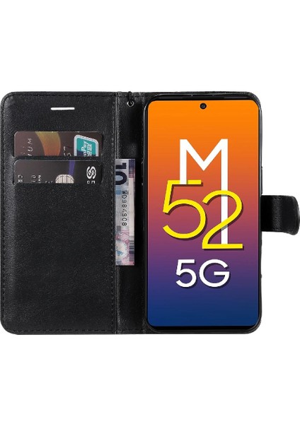 Samsung Galaxy M52 5g Için Flip Case Kart Yuvası ile Yüksek Kaliteli Deri (Yurt Dışından)