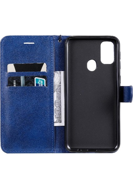 Samsung Galaxy M30S Için Flip Case Klasik Katı Renk Kart Yuvası ile Yüksek (Yurt Dışından)