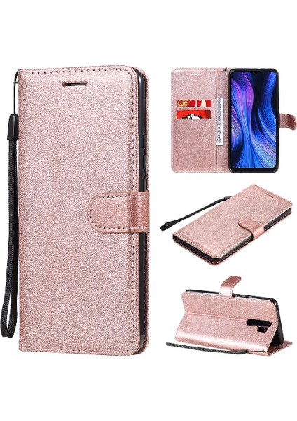 Xiaomi Redmi 9 Için Flip Case Klasik Düz Renk Iş Cüzdan Telefon (Yurt Dışından)