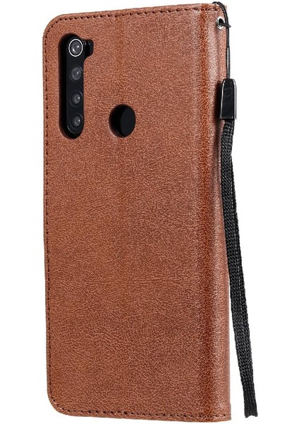 Kart Yuvası ile Xiaomi Redmi Not 8 Için Flip Case Klasik Düz Renk Yüksek (Yurt Dışından)