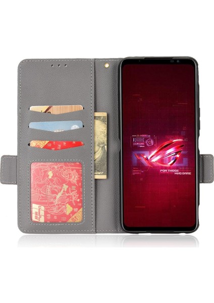 Asus Rog Telefon 6 Için Kılıf Yan Toka Pu Deri Kart Yuvaları Tutucu Cüzdan (Yurt Dışından)