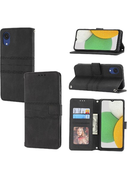 Samsung Galaxy A03 Çekirdek Pu Deri Kickstand Manyetik Kılıf Için Flip Case (Yurt Dışından)