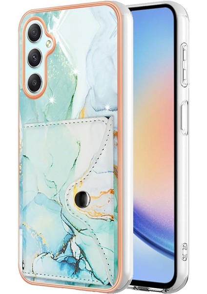 Samsung Galaxy A24 Mermer Yumuşak Tpu Tampon Kart Yuvaları Için Kılıf Ince Cüzdan (Yurt Dışından)