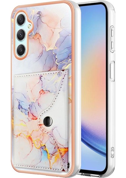 Samsung Galaxy A24 Mermer Yumuşak Tpu Tampon Kart Yuvaları Için Kılıf Ince Cüzdan (Yurt Dışından)
