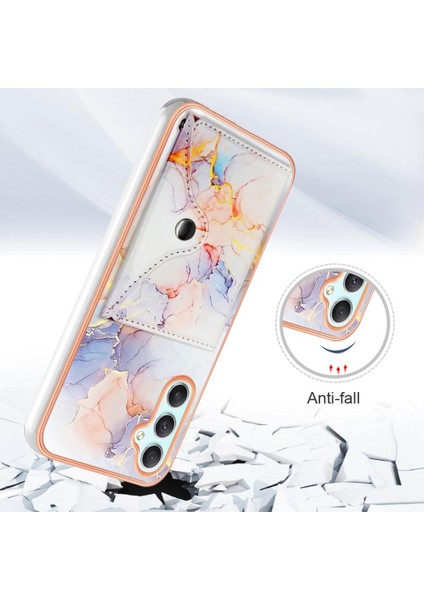 Samsung Galaxy A24 Mermer Yumuşak Tpu Tampon Kart Yuvaları Için Kılıf Ince Cüzdan (Yurt Dışından)