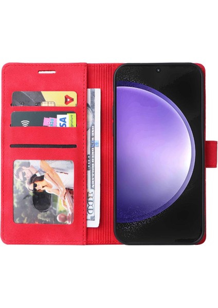 Samsung Galaxy S23 Fe Için Flip Case Cüzdan Kapak Kapak Basit Iş (Yurt Dışından)