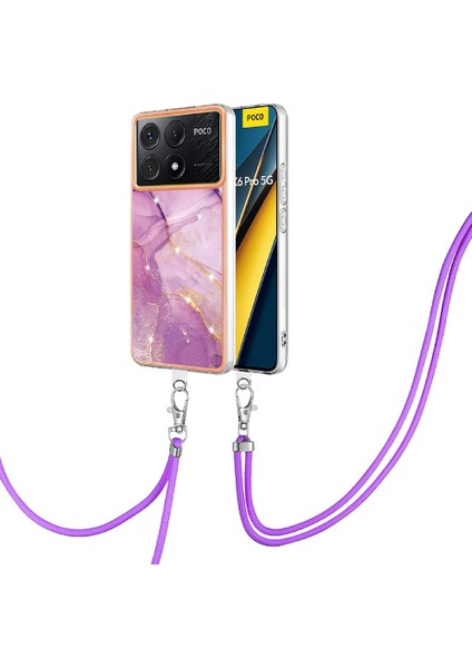 Xiaomi Poco X6 Pro Mermer Crossbody Kordon Askısı Tampon Yumuşak (Yurt Dışından)