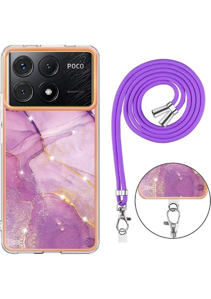 Xiaomi Poco X6 Pro Mermer Crossbody Kordon Askısı Tampon Yumuşak (Yurt Dışından)