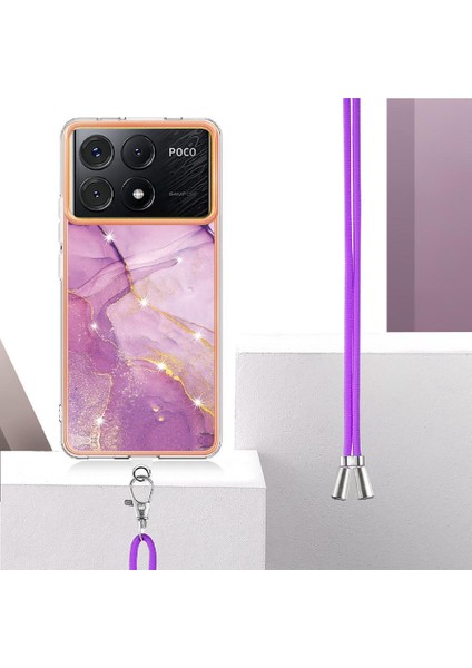 Xiaomi Poco X6 Pro Mermer Crossbody Kordon Askısı Tampon Yumuşak (Yurt Dışından)