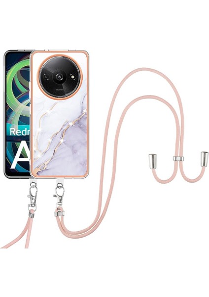 Xiaomi Redmi A3 Crossbody Kordon Askısı Tampon Mermer Yumuşak (Yurt Dışından)