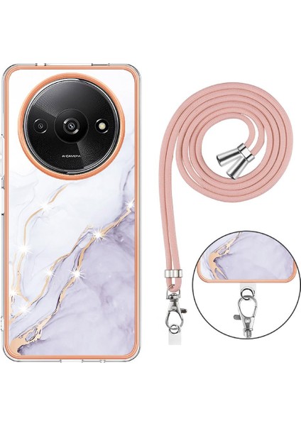 Xiaomi Redmi A3 Crossbody Kordon Askısı Tampon Mermer Yumuşak (Yurt Dışından) fırsatları