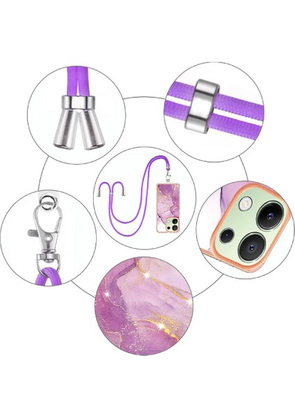 Xiaomi Redmi Için Not 13 4g Tampon Mermer Crossbody Kordon Askısı (Yurt Dışından) modelleri