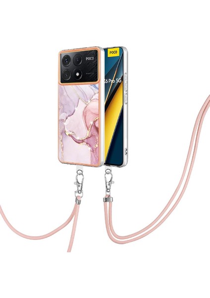 Xiaomi Poco X6 Pro Mermer Crossbody Kordon Askısı Tampon Yumuşak (Yurt Dışından)