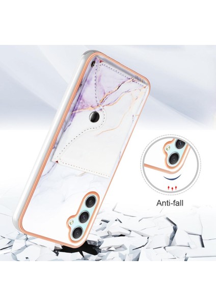 Samsung Galaxy A24 Mermer Yumuşak Tpu Tampon Kart Yuvaları Için Kılıf Ince Cüzdan (Yurt Dışından)