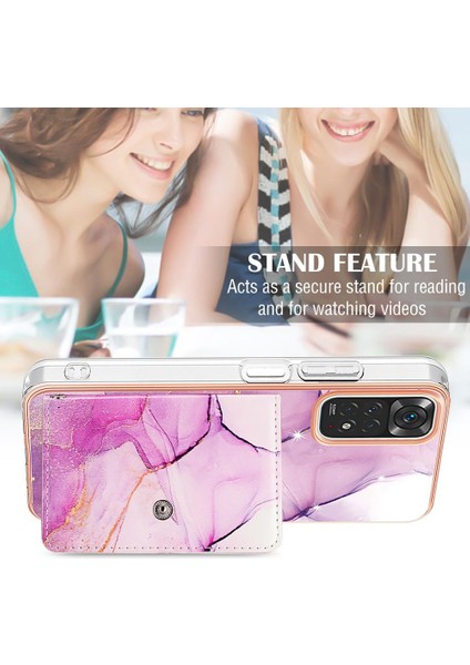 Xiaomi Redmi Için Not 11S Yumuşak Tpu Tampon Kart Yuvaları Mermer Ince (Yurt Dışından)