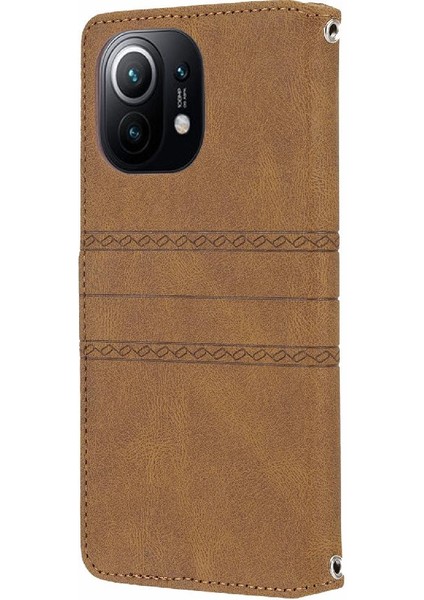 Xiaomi Mi 11 Için Flip Case Cüzdan Kılıf Kickstand Darbeye Koruyucu Pu (Yurt Dışından)