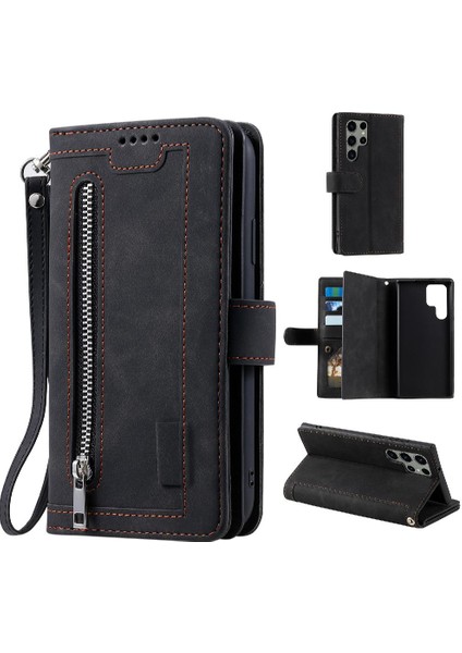 Samsung Galaxy S23 Için Flip Case Ultra Kickstand Kordon Cüzdan 9 Kart Pu (Yurt Dışından) indirimleri