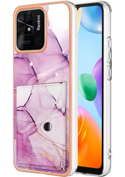 Xiaomi Redmi 10C Kart Yuvaları Mermer Ince Cüzdan Yumuşak Tpu Tampon (Yurt Dışından)