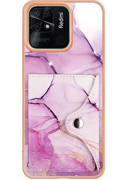 Xiaomi Redmi 10C Kart Yuvaları Mermer Ince Cüzdan Yumuşak Tpu Tampon (Yurt Dışından)