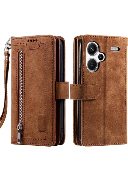 Xiaomi Redmi Not Için Flip Case 13 Pro Artı 5g Kordon 9 Kart Yuvaları Pu (Yurt Dışından)