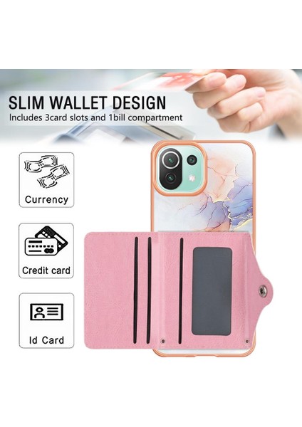 Xiaomi 11 Lite Kart Yuvaları Yumuşak Tpu Tampon Mermer Ince Cüzdan (Yurt Dışından) indirimleri