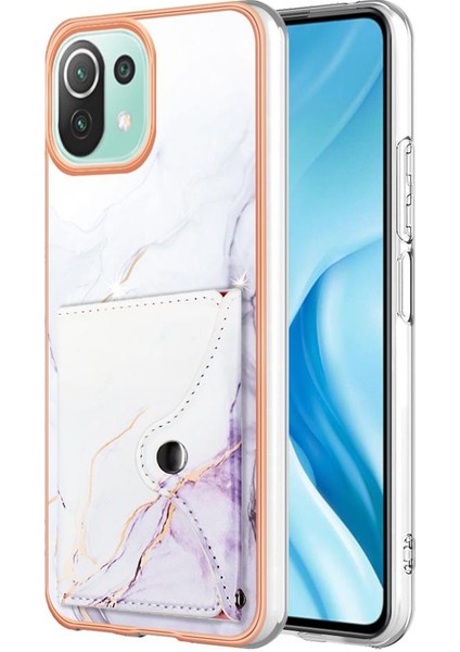 Xiaomi 11 Lite Kart Yuvaları Yumuşak Tpu Tampon Mermer Ince Cüzdan (Yurt Dışından)