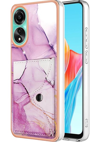 Oppo A78 4g Ince Cüzdan Yumuşak Tpu Tampon Mermer Kart Yuvaları Için Kılıf (Yurt Dışından)