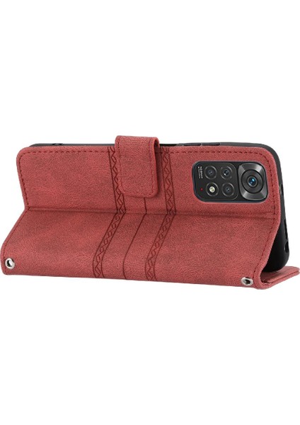 Xiaomi Poco M4 Pro 5g Için Flip Case Pu Deri Cüzdan Kılıf Kickstand (Yurt Dışından)