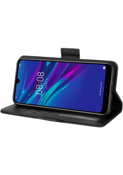 Huawei Y6 Için Kılıf 2019 Yan Toka Pu Deri Cüzdan Kart Yuvaları Tutucu (Yurt Dışından)