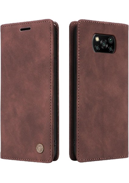 Xiaomi Poco X3 Nfc Için Flip Case Darbeye Deri Kılıf Kapak Çevirin (Yurt Dışından)