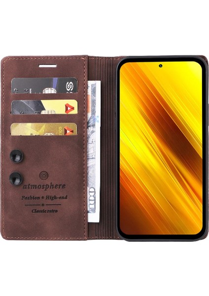 Xiaomi Poco X3 Nfc Için Flip Case Darbeye Deri Kılıf Kapak Çevirin (Yurt Dışından)