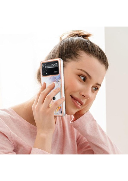 Xiaomi Poco X4 Pro 5g Kart Yuvaları Yumuşak Tpu Tampon Mermer Ince (Yurt Dışından)