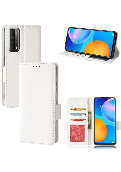 Huawei P Akıllı 2021 Pu Deri Yan Toka Cüzdan Manyetik Kart (Yurt Dışından)