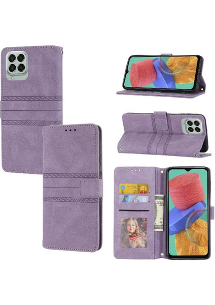 Samsung Galaxy M33 Manyetik Kapatma Pu Deri Cüzdan Kılıf Için Flip Case (Yurt Dışından)