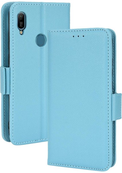 Huawei Y6 Için Kılıf 2019 Yan Toka Pu Deri Cüzdan Kart Yuvaları Tutucu (Yurt Dışından)