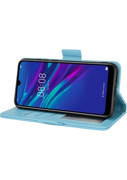 Huawei Y6 Için Kılıf 2019 Yan Toka Pu Deri Cüzdan Kart Yuvaları Tutucu (Yurt Dışından)
