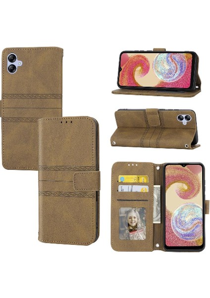 Samsung Galaxy M04 Darbeye Koruyucu Cüzdan Kılıf Pu Için Flip Case (Yurt Dışından)