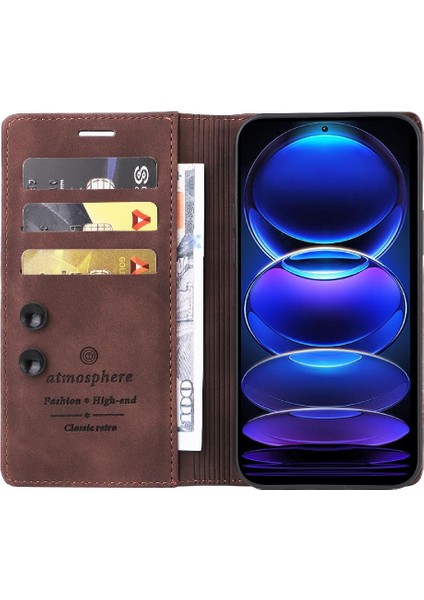 Xiaomi Redmi Not 12 Için Flip Case Pro Artı Cüzdan Darbeye Basit Kılıf (Yurt Dışından)