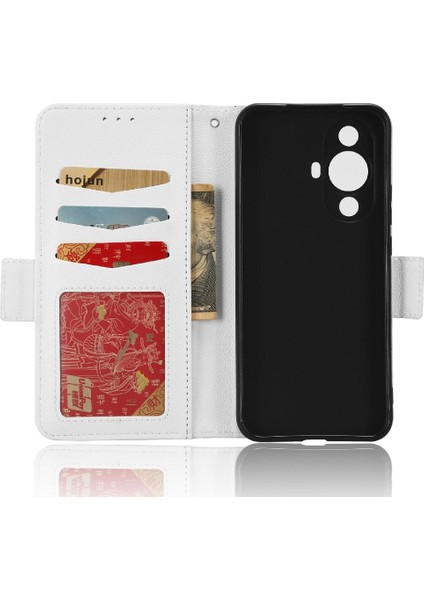 Huawei Nova 11 Pro Manyetik Yan Toka Pu Deri Kart Yuvaları (Yurt Dışından)