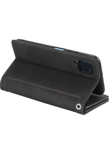 Huawei P40 Lite Kickstand Cüzdan Kordon 9 Kart Yuvaları Pu Için Flip Case (Yurt Dışından)